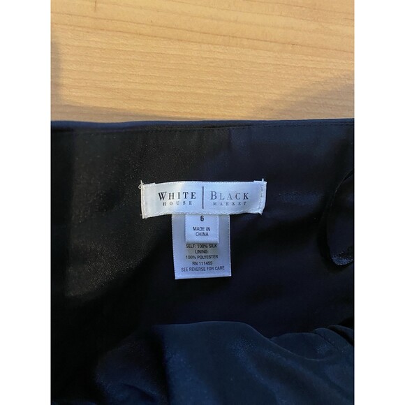 White House Black‎ Market Size 6 Strapless Chiffon Ruffled Bottom Black Dress - Picture 11 of 16